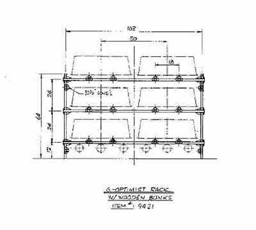 Seitech Sailboat Rack for 6 Opti with bunks