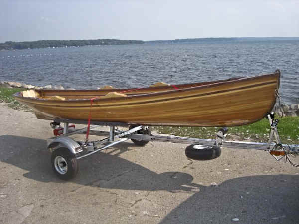 Trailex SUT-500-S trailer shown with Wooden Boat
