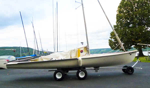 Flying Dutchman Sailboat on Trailex SUT-700-U Launching Dolly